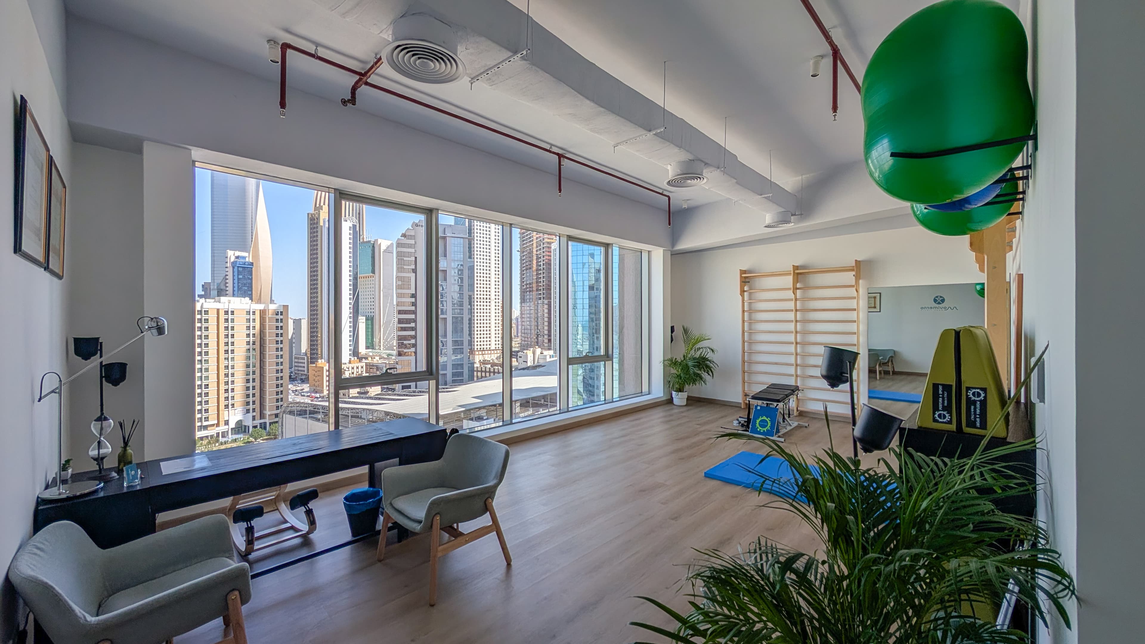 studio treatment area window view